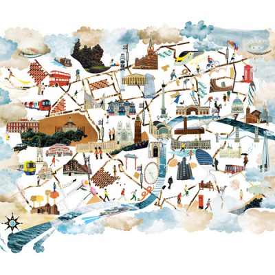 建物を描いたロンドンマップ