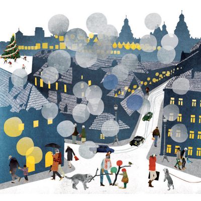 冬のロンドン街角