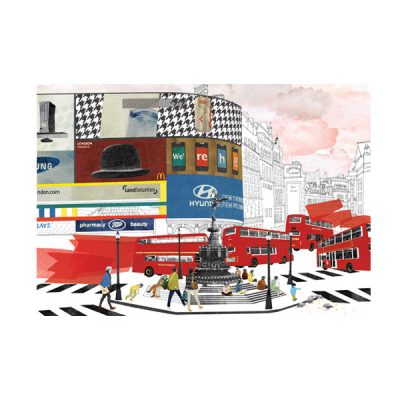 ロンドンの2階建ての観光バスが走るボンドストリート