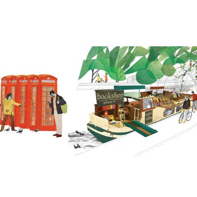 船の本屋さんとロンドンの赤い電話ボックス