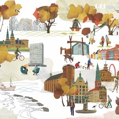 スカンディナヴィアの秋を楽しむ人々