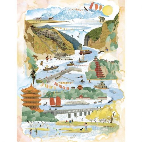 子供服mondodoのための中国の様々景色のコラージュ