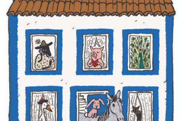 家に住むブレーメンの音楽隊の動物たち