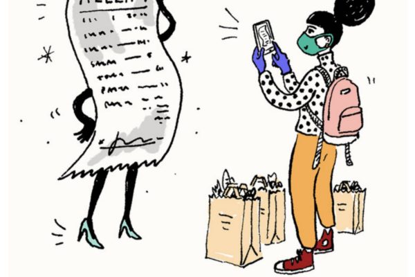 受け取った届け物のレシートの写真を撮ろう