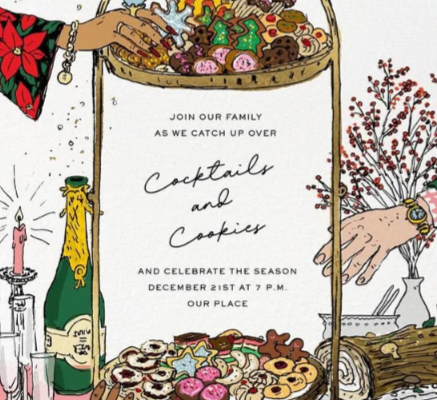 パーティーで並べられたカクテルとクッキー