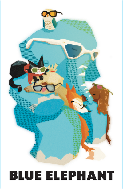 様々なデザインのメガネをかける動物のキャラクター