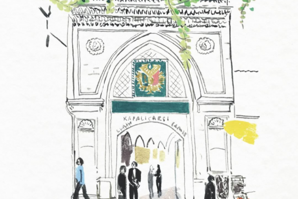 トルコの建築物と行き交う人々