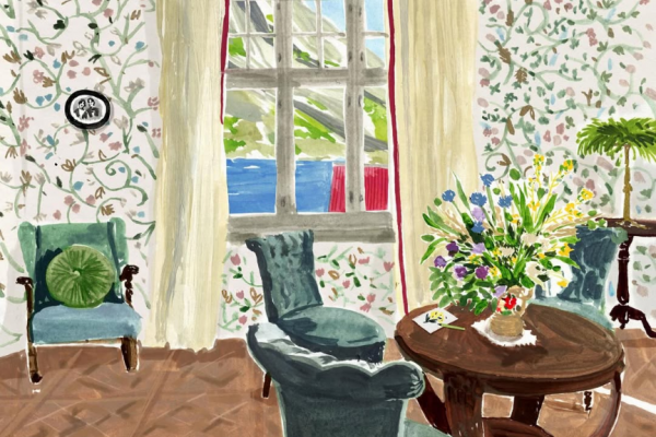 ボタニカルな壁紙の部屋