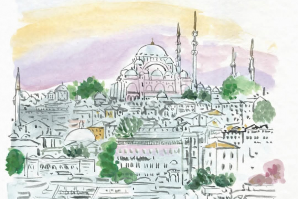 トルコの建築物と港と街並み