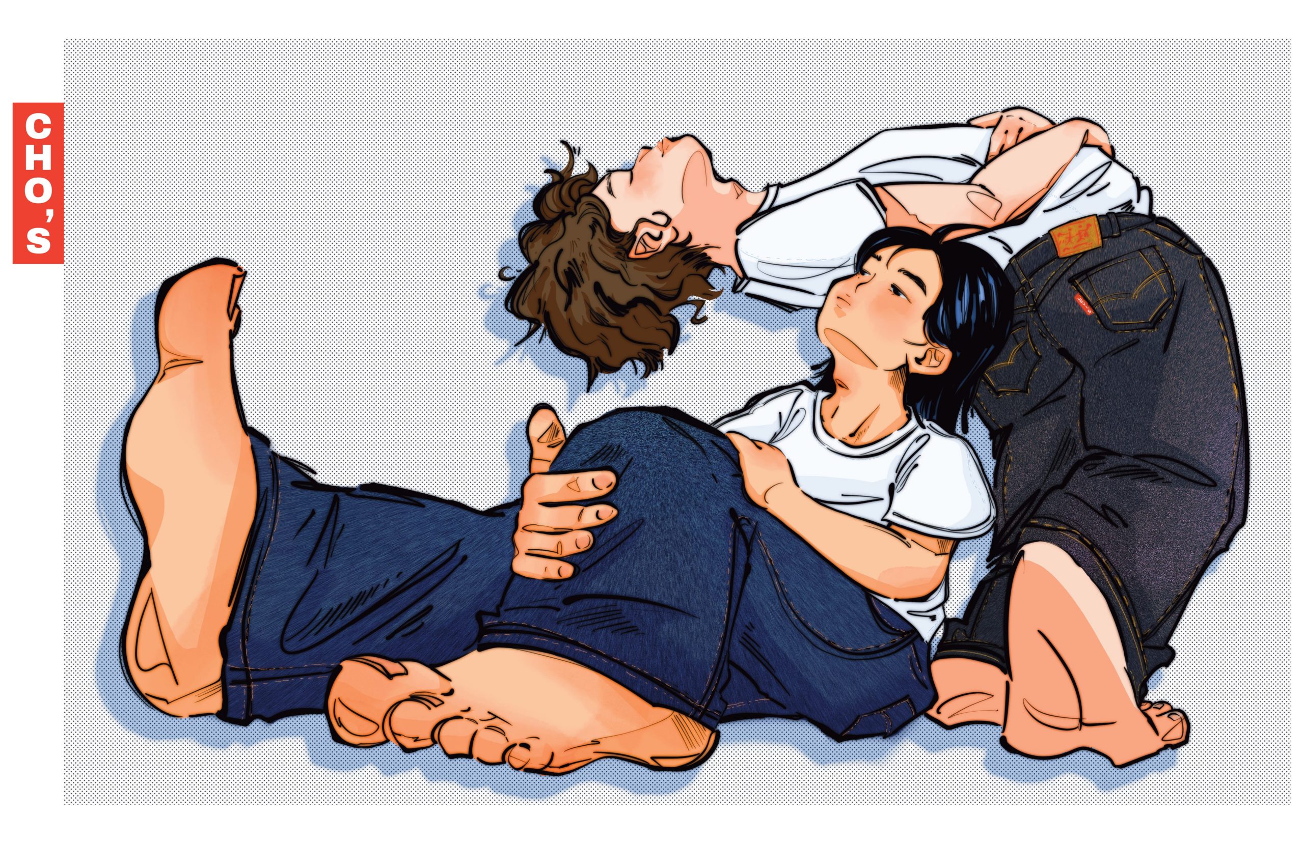 リーバイスのデニムとポップなデザインに男女のキャラクター