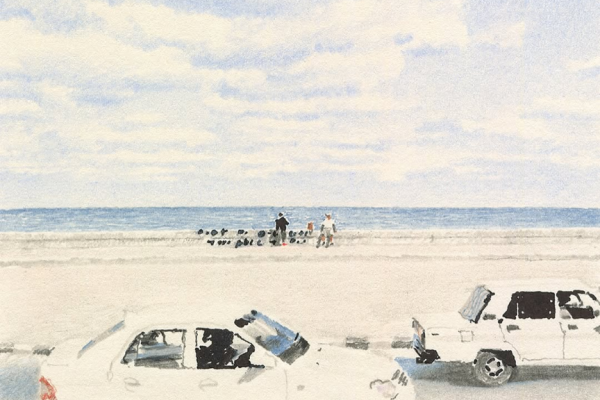 繊細なタッチで描く海と人々