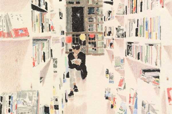 繊細なタッチで描く　本屋