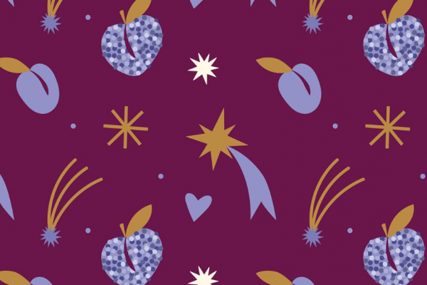 紫色のクリスマスのデザインとパターン