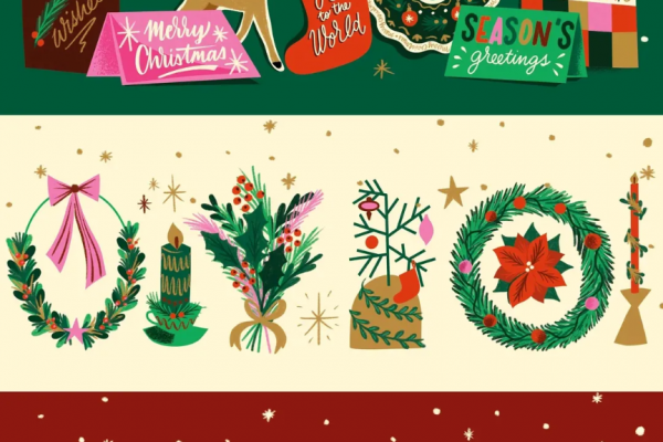 緑色のクリスマスのデザインとパターン