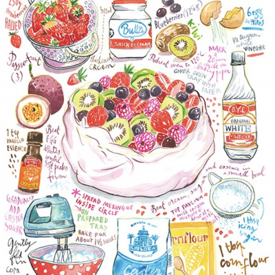 フルーツ盛りだくさんのケーキ