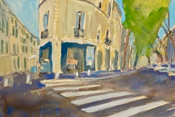 Uzès, South of France_ink and watercolor